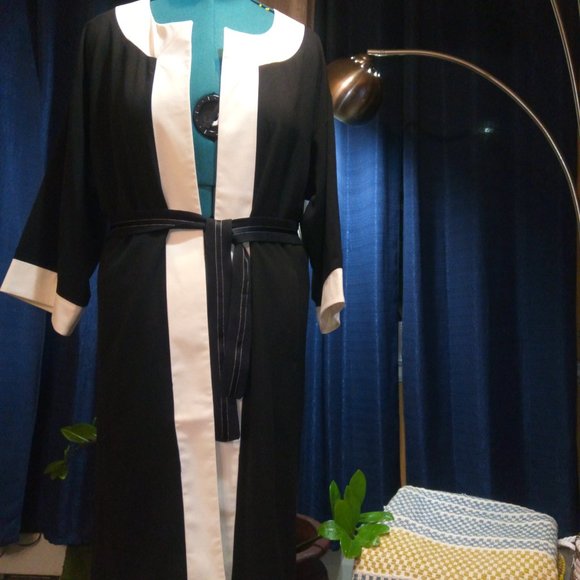 Spiegel Black & White Duster Jacket OverCoat Sz 10 NWT - Picture 12 of 12